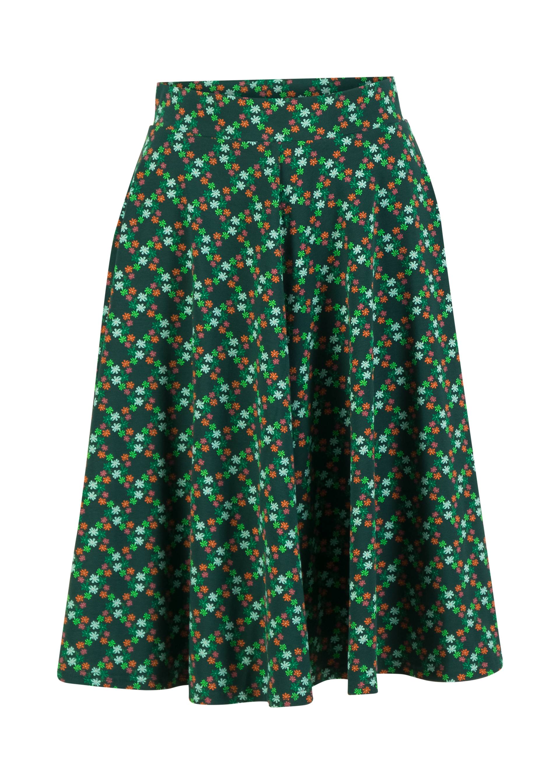 Circle Skirt Wooden Heart Circular, shimmering night flower, Skirts, Green