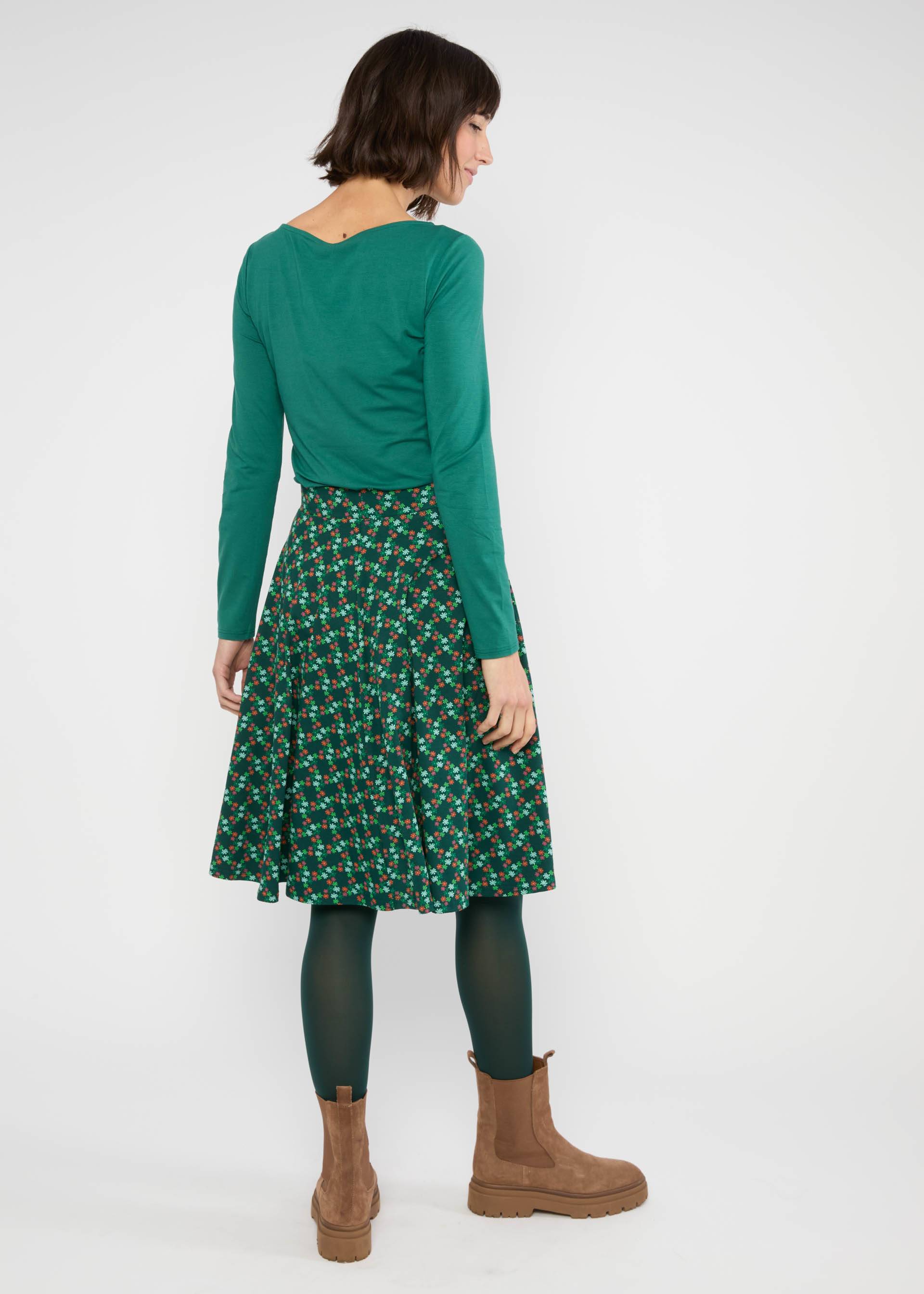 Circle Skirt Wooden Heart Circular, shimmering night flower, Skirts, Green