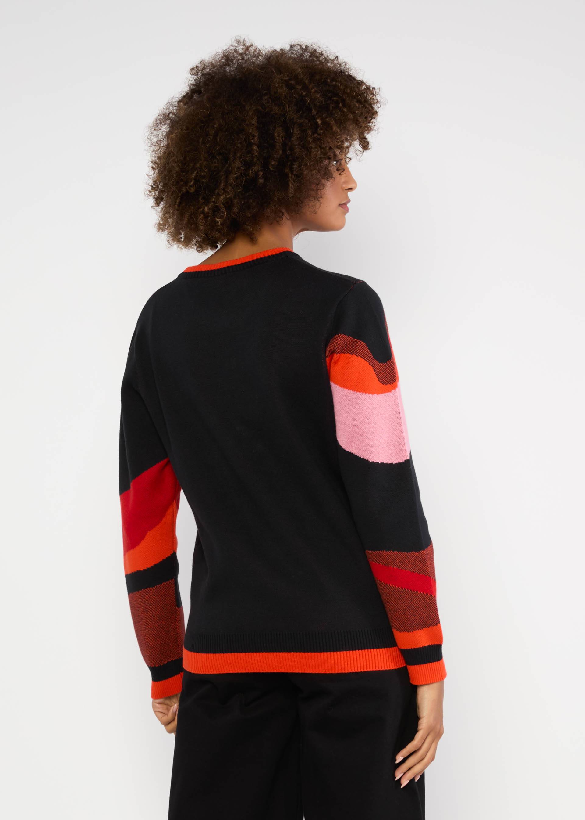 Strickpullover Cosy Storyteller, autumn wave, Strickpullover, Schwarz