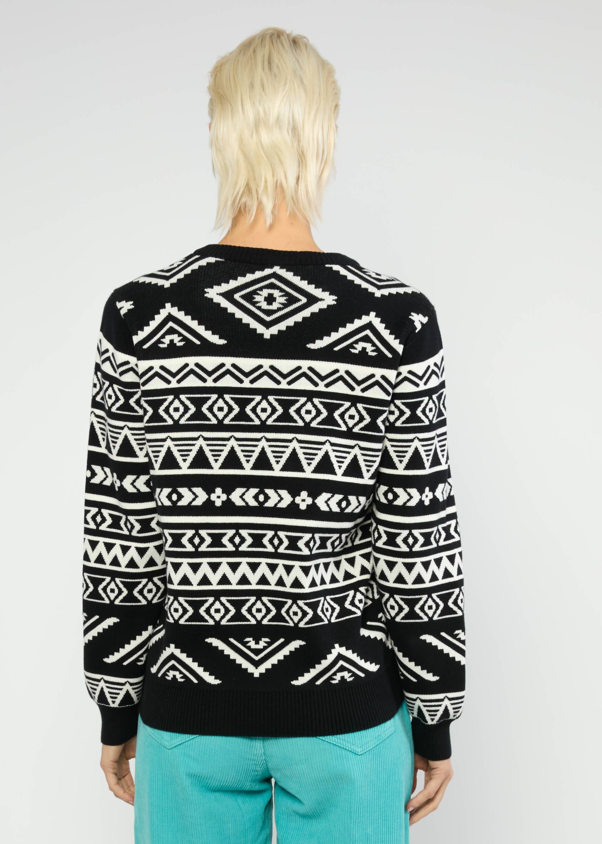 Strickpullover Cosy Storyteller, world traveller, Strickpullover, Schwarz