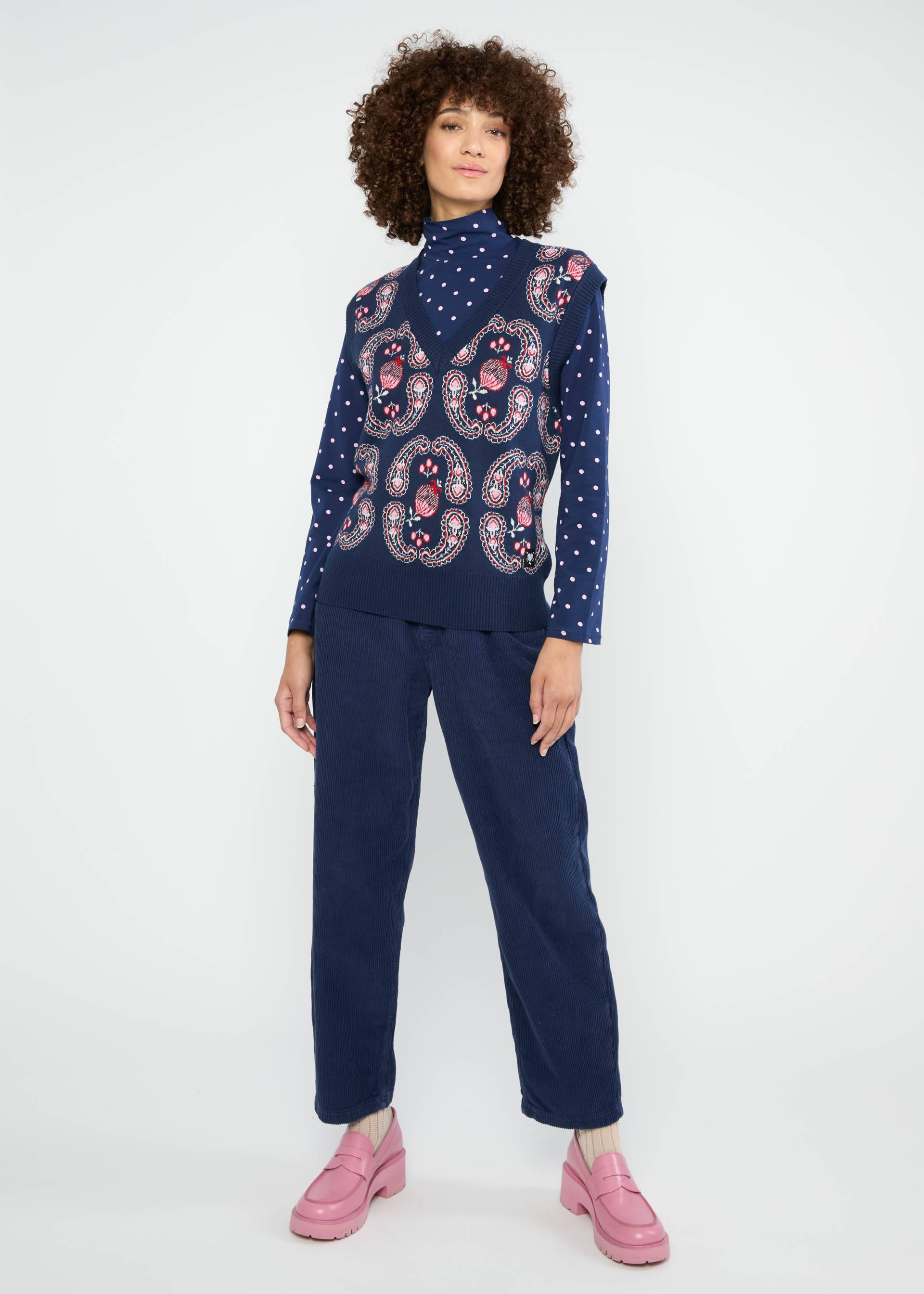 Knitted Slipover Cute Storyteller, red sea buckthorn, Knitted Jumpers, Blue