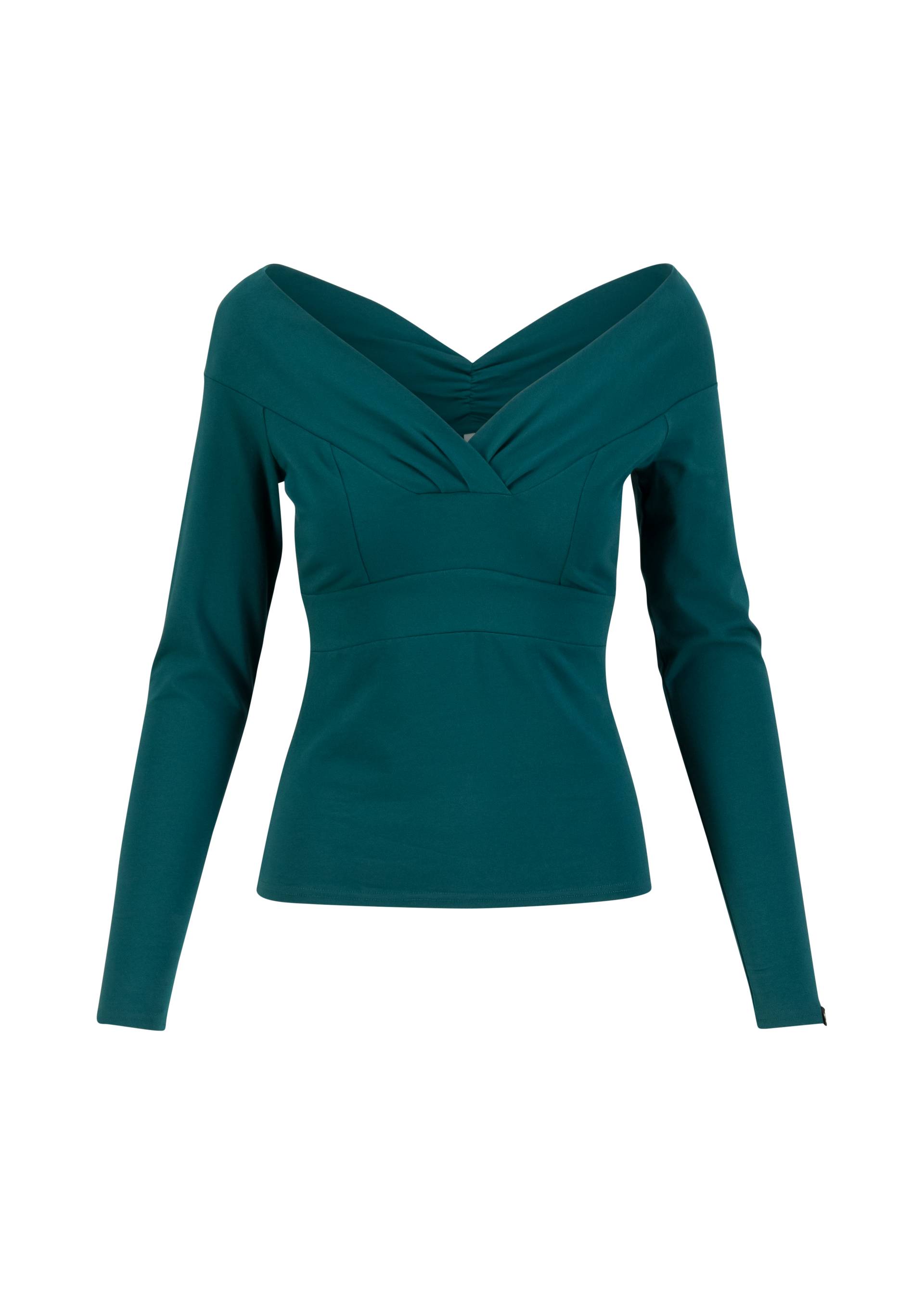 Longsleeve Lovebirds Kiss, teal pearl, Tops, Turquoise