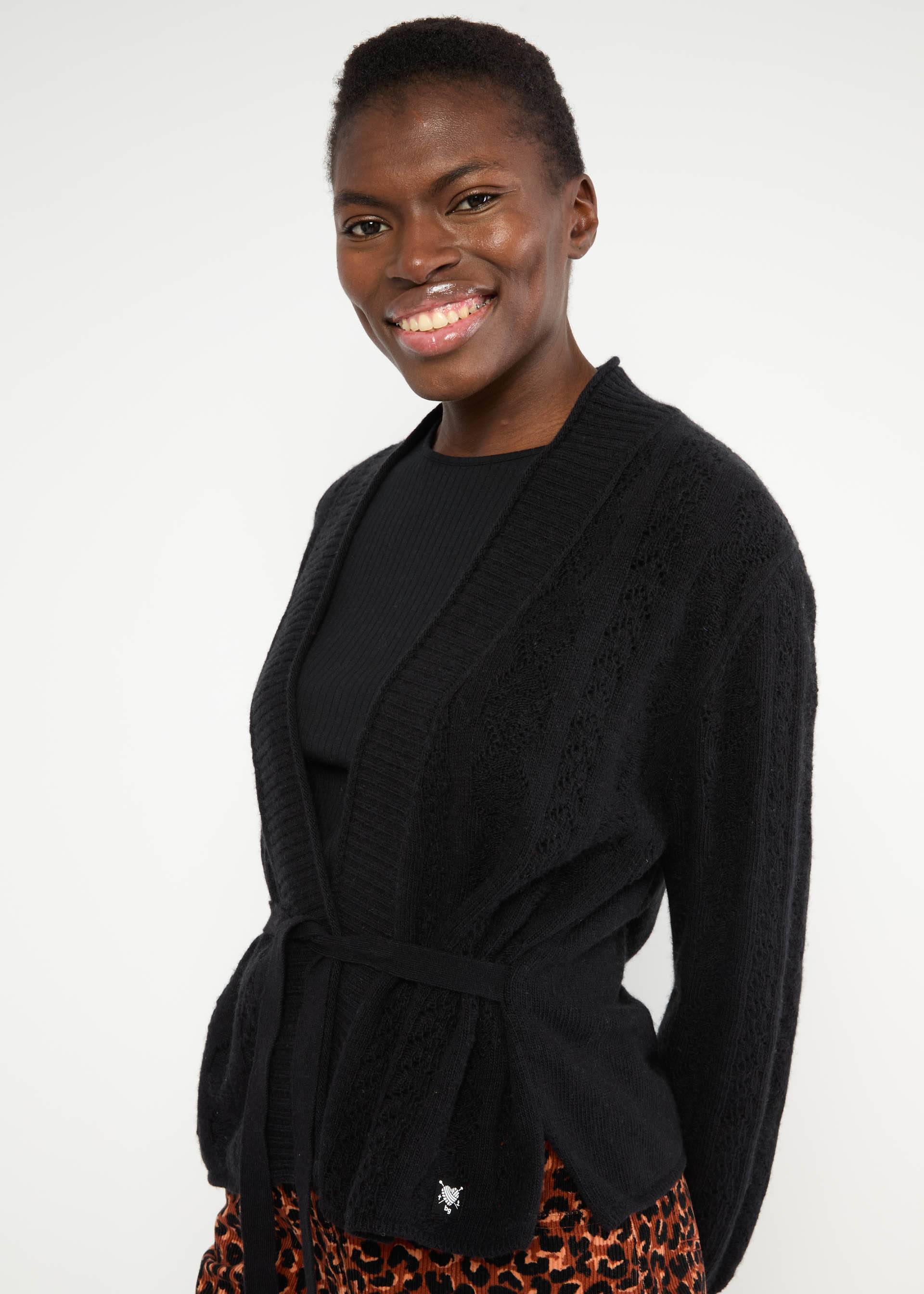 Cardigan Fine Craft Cocoon, the dark side black, Cardigans, Schwarz