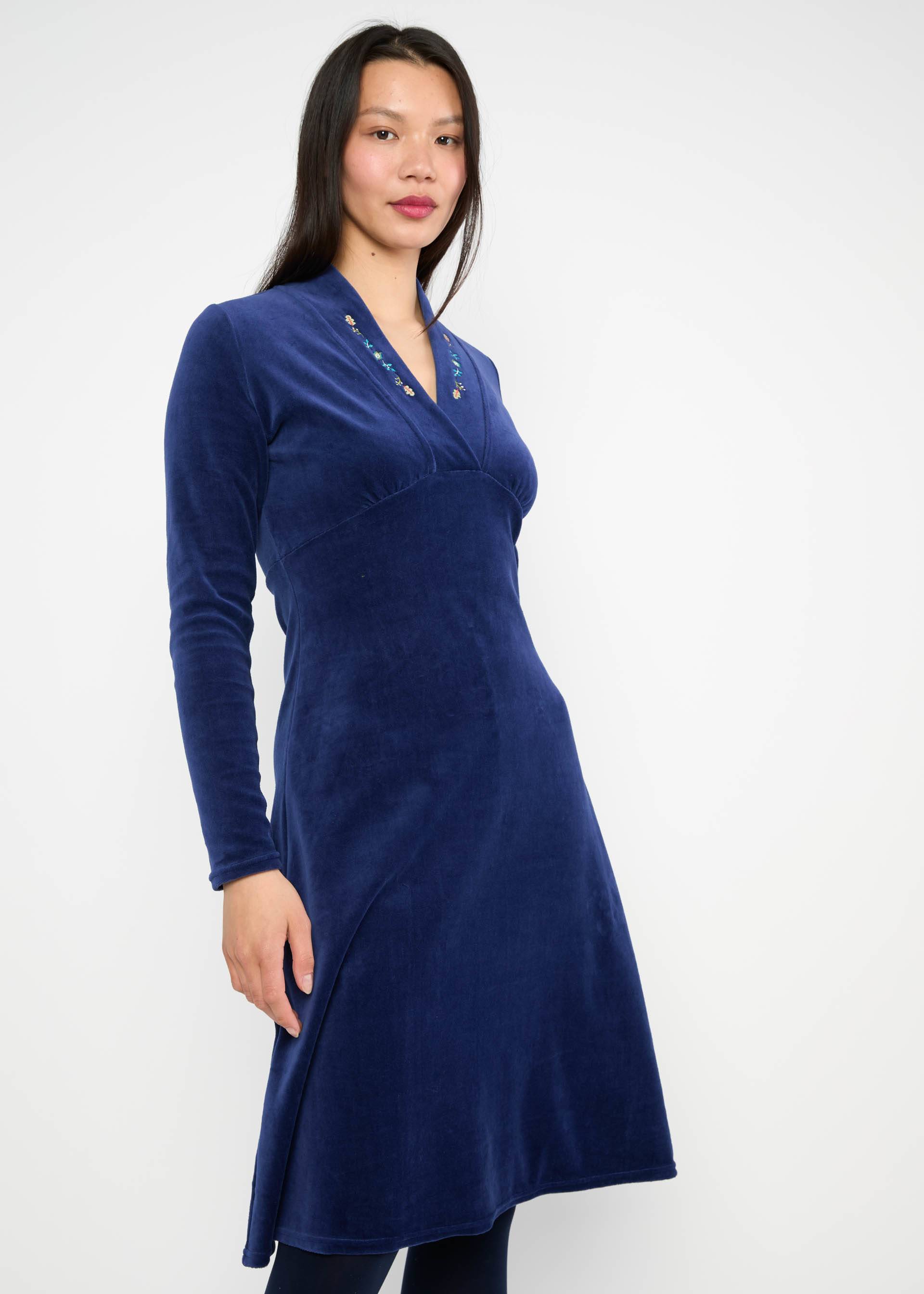 Winterkleid Velvet Glamour Aura, indigo depths blue, Kleider, Blau