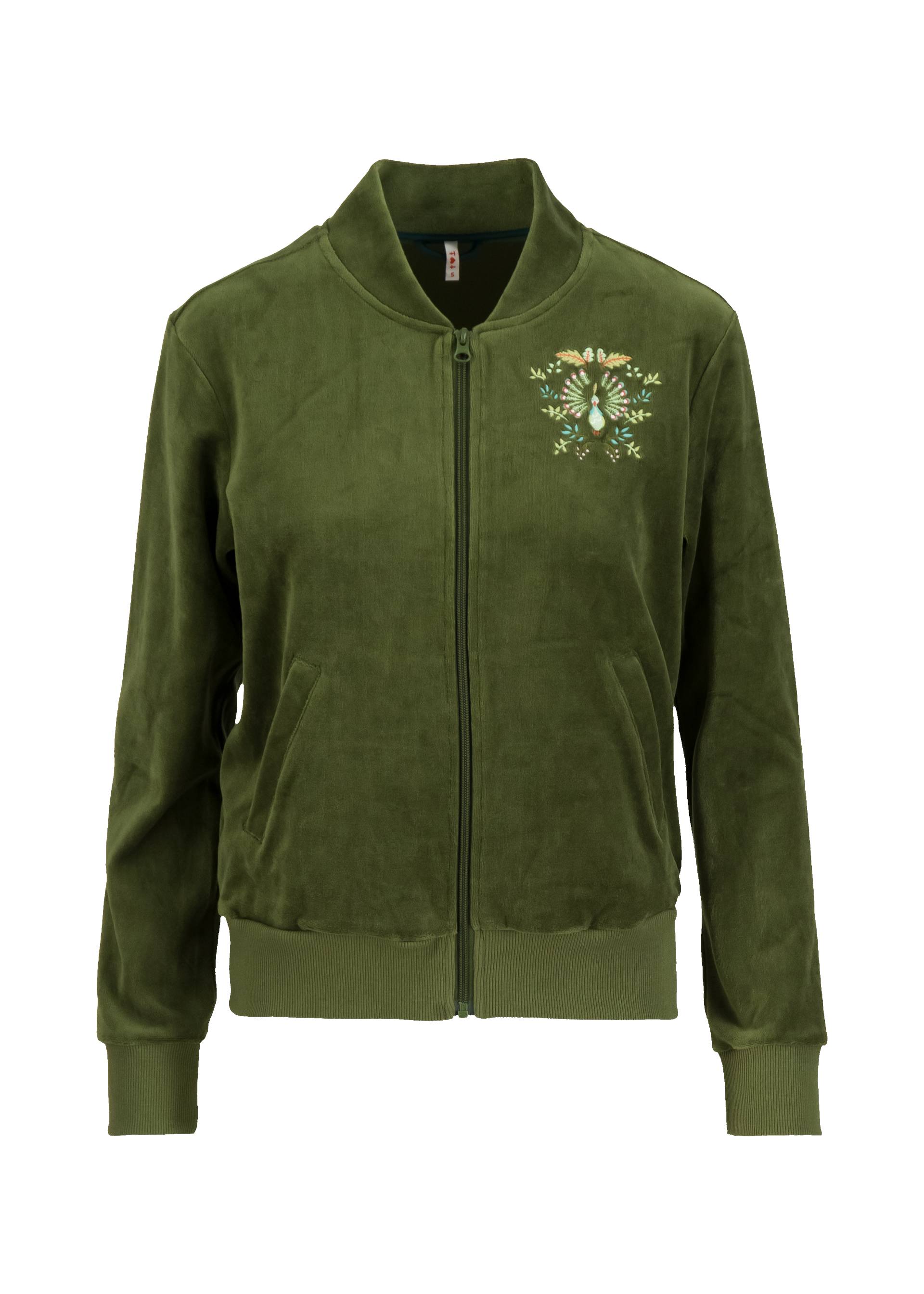 Blouson Velvet Harmony Bomber, shades of green, Sweatshirts & Hoodies, Grün