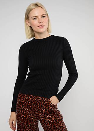 Longsleeve Jazz Crew, elegant lady in black, Strickpullover, Schwarz