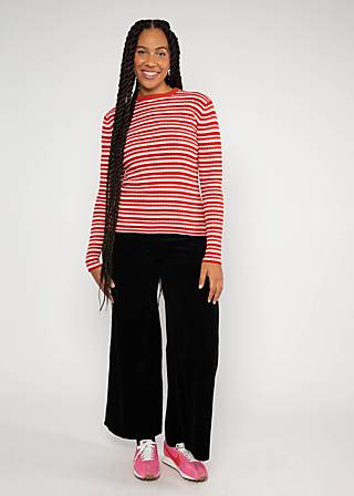 Longsleeve Jazz Crew, lovey dovey stripe red, Strickpullover, Rot