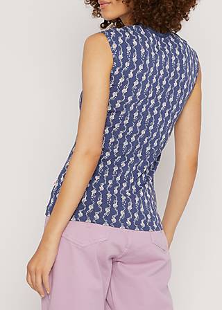 Sleeveless Top Let Romance Rule, little fish dance, Tops, Blue