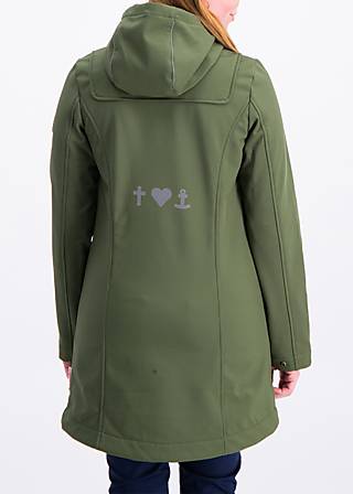 Soft Shell Jacket wild weather long anorak, into the wild , Jackets & Coats, Green