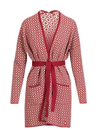 Lange Strickjacke Rendez-vous with Myself, baies de la foret, Strickpullover & Cardigans, Rot