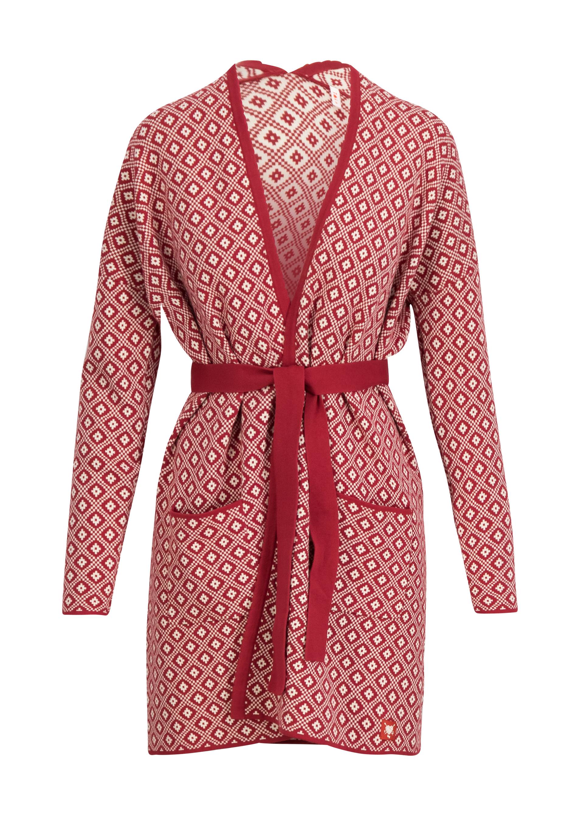 Lange Strickjacke Rendez-vous with Myself, baies de la foret, Strickpullover & Cardigans, Rot